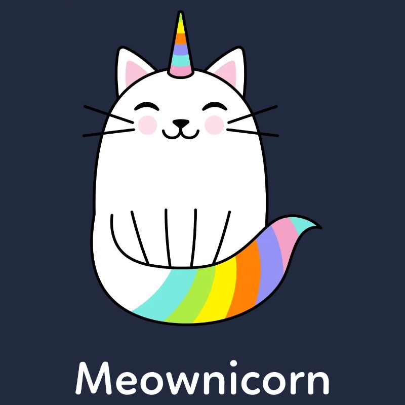 Licorne chat couleurs arc-en-ciel