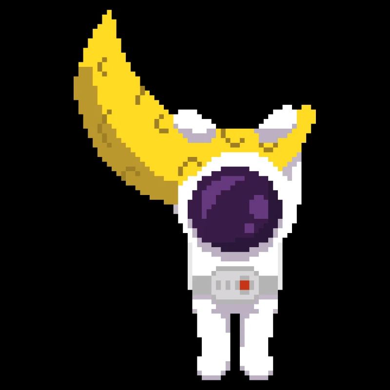 Retro Pixel Astronaut accroché sur la lune