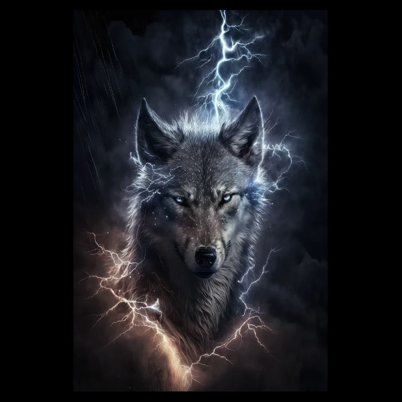 Wolf Blitz Donner Epic Cool Episch Wölfe