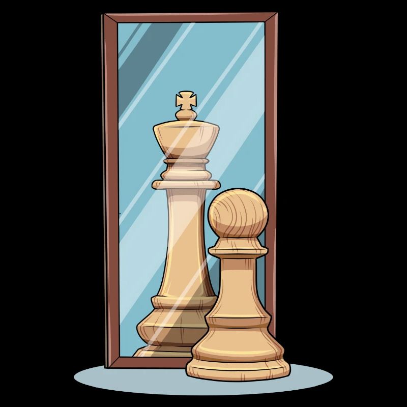 Schach Spiegel König Bauer Spiegelbild