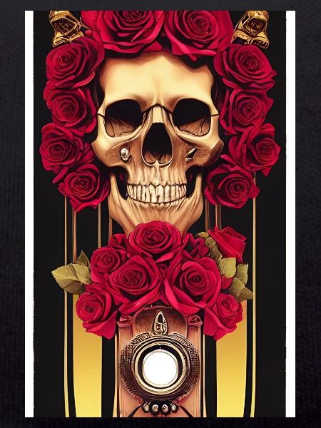 Abstract skull with roses