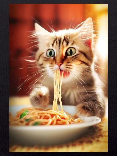 Funny cat spaghetti