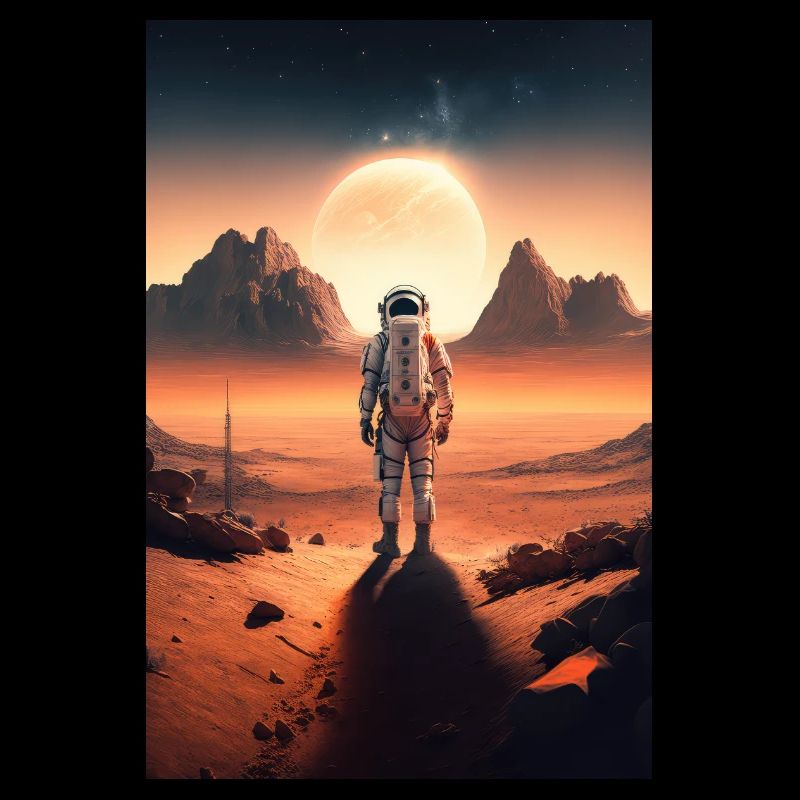 Astronaut Desert Landscape Moon Space
