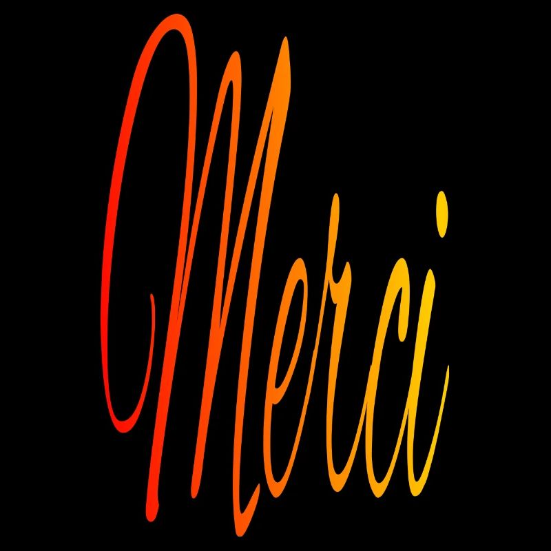 Merci, rouge / orange / jaune