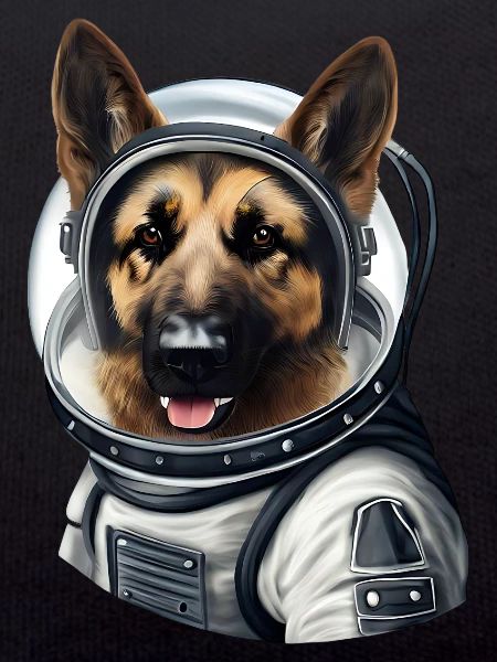 German Shepherd Astronaut