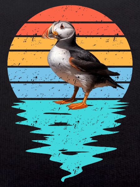 Cut Puffin in Sea