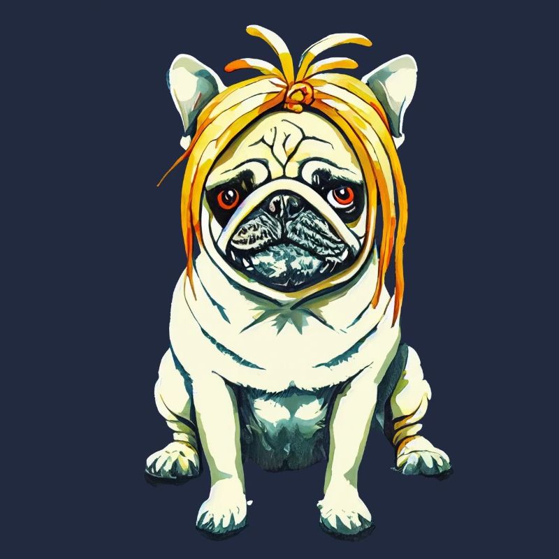 Pug with wig #PugLife
