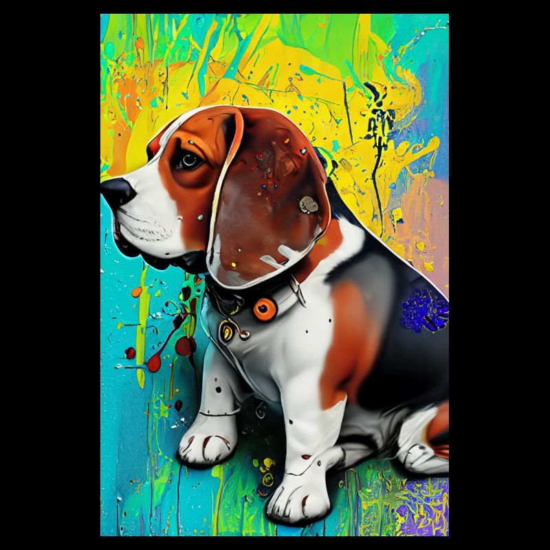 Impression pop art moderne | coloré | Chien Beagle