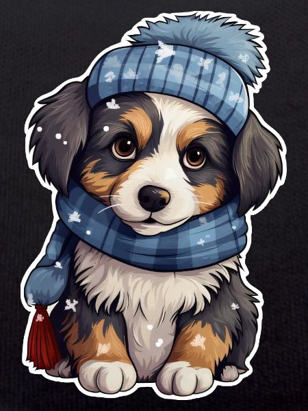 Cute puppy in winter
