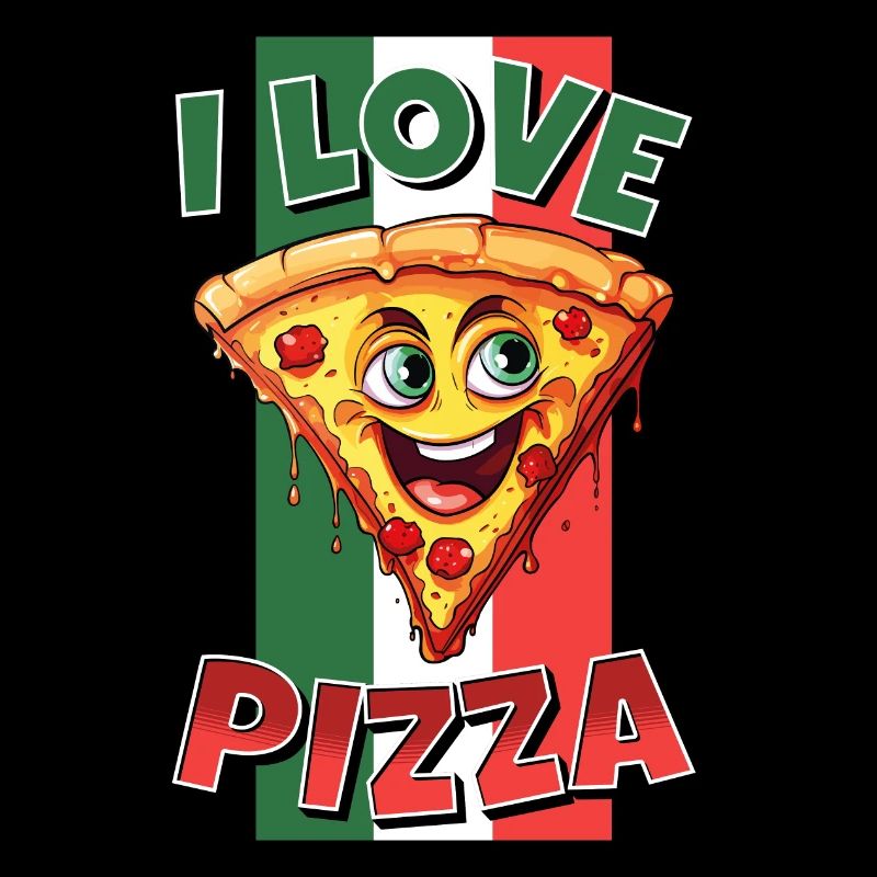 I Love Pizza Slice Face Laughs Pizzeria