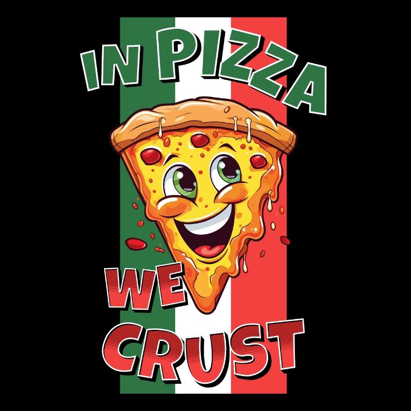 Dans Pizza Nous Croûte Pizza Tranche Visage Rire Drôle