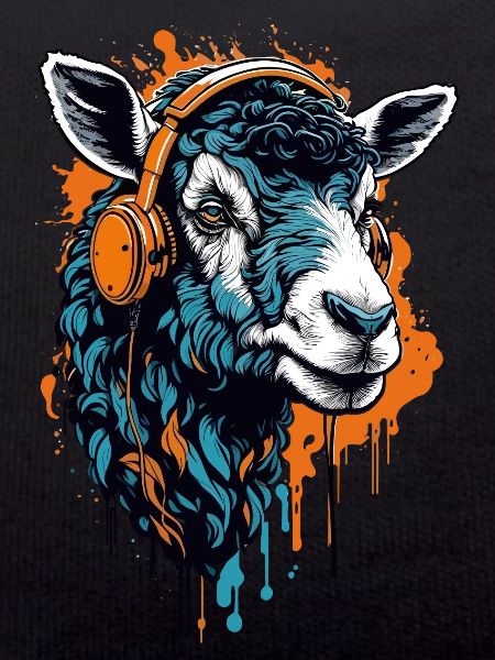 Sheep with Headphones