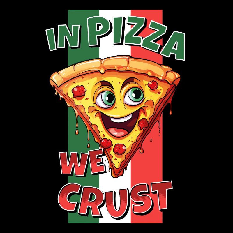Dans Pizza Nous Croûte Pizza Tranche Visage Rire Drôle