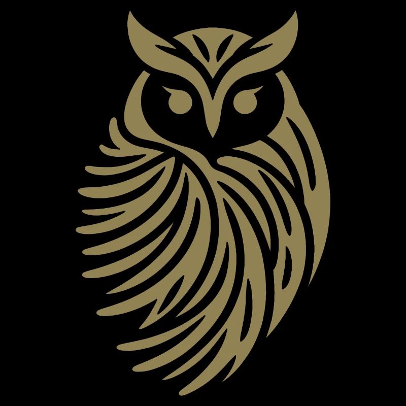 Minimalistische Eule Abstrakte Silhouette