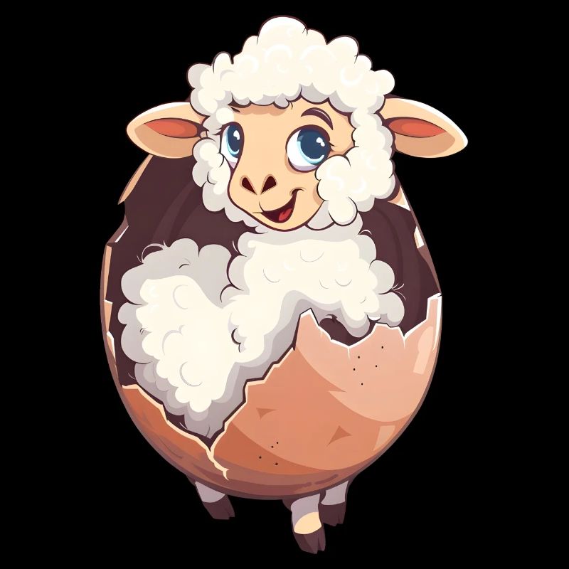 L’agneau sucré éclot de l’œuf