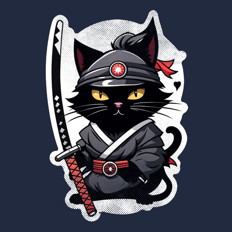 chat ninja - chaton samourai