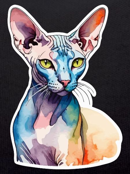 Sphynx Chat Aquarelles