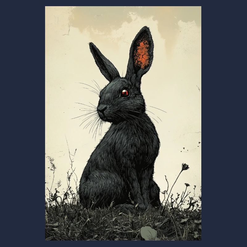 Lapin de nuit dans le brouillard