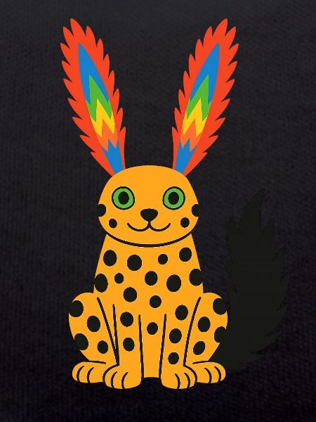 Exotischer Fantasy-Gepard mit Regenbogenfederohren