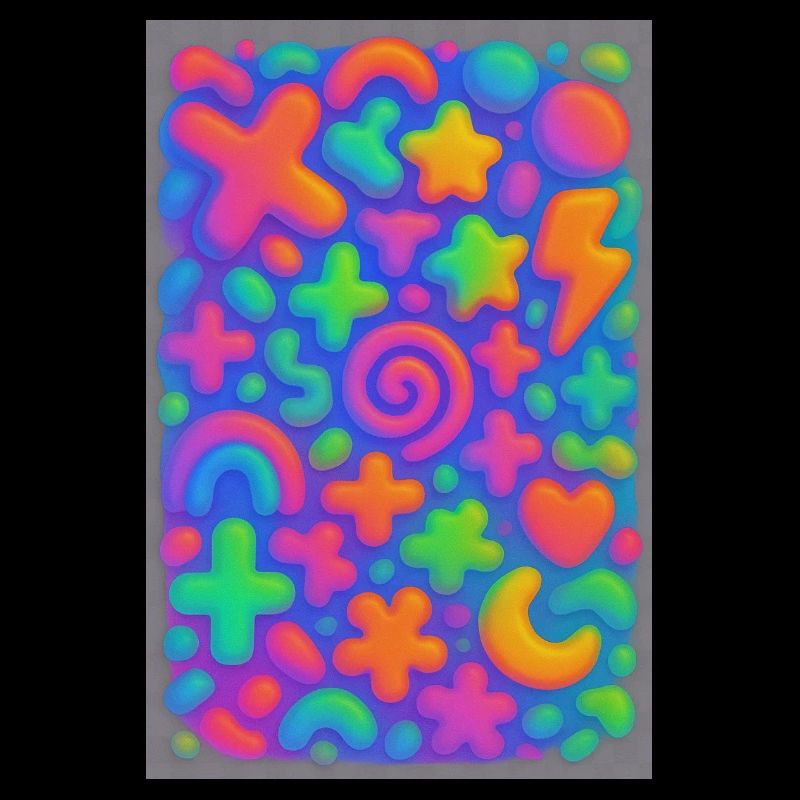 Neon Overload – Überlappende 3D Pop-Art Explosion