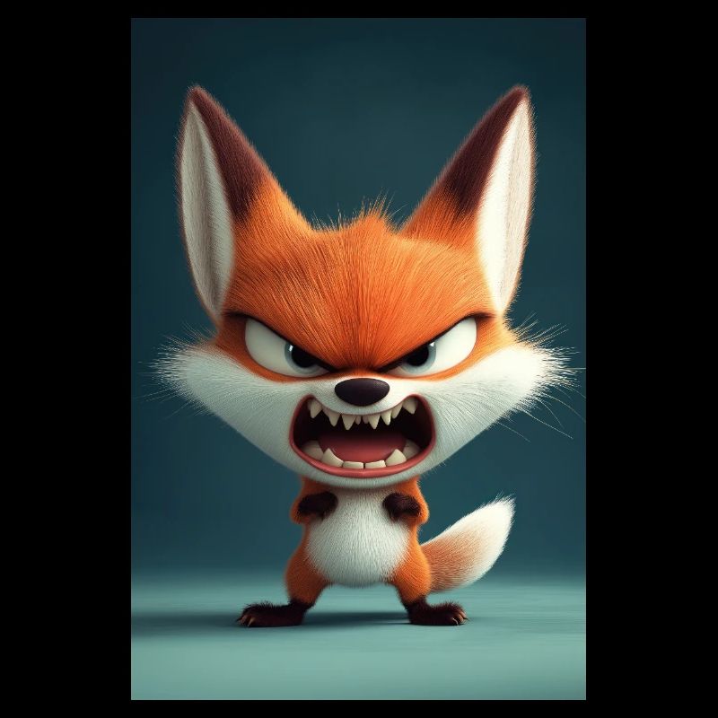 Furious Cartoon Fox Tantrum