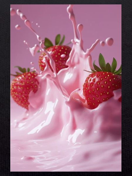 Erdbeeren in Pink Splash