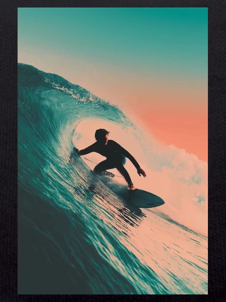 Sunset Wave Surfing