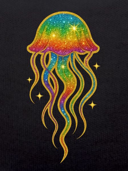 Rainbow Glitter Jellyfish