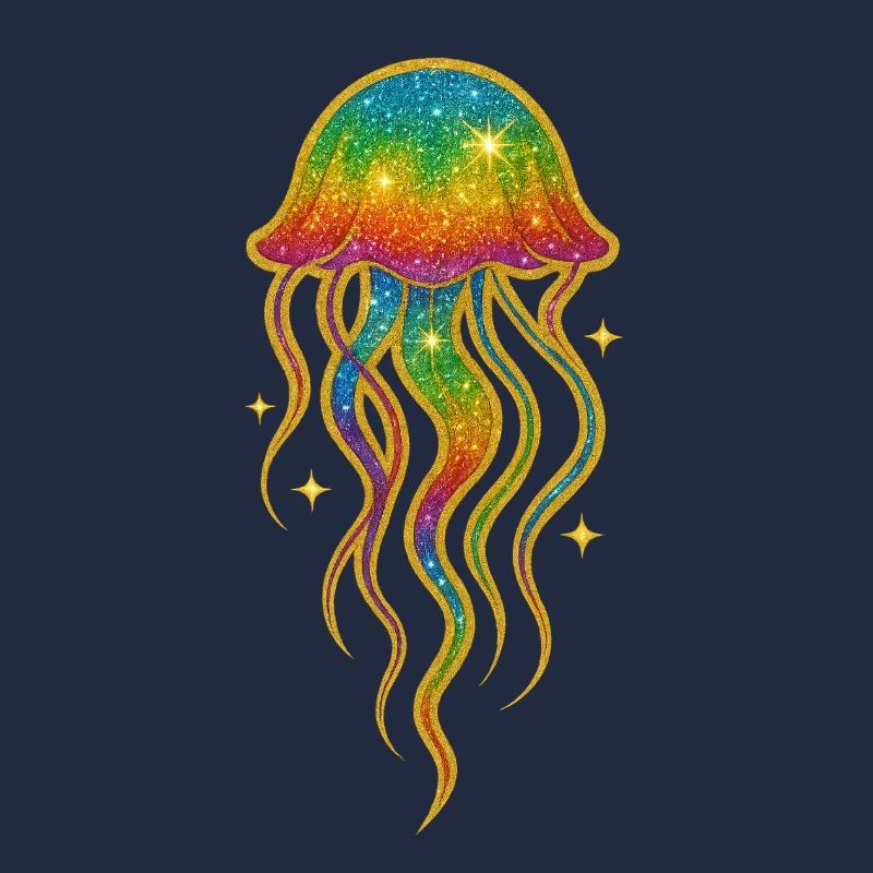 Regenbogen Glitzer Qualle
