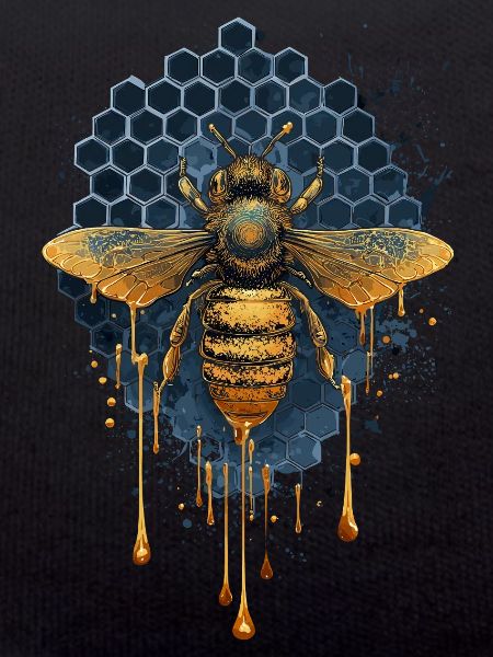 Bee golden honey - beekeeper