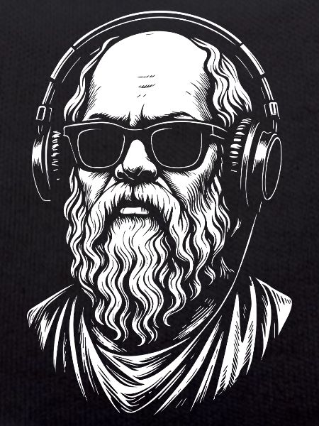Socrates with Sunglasses and headphones 