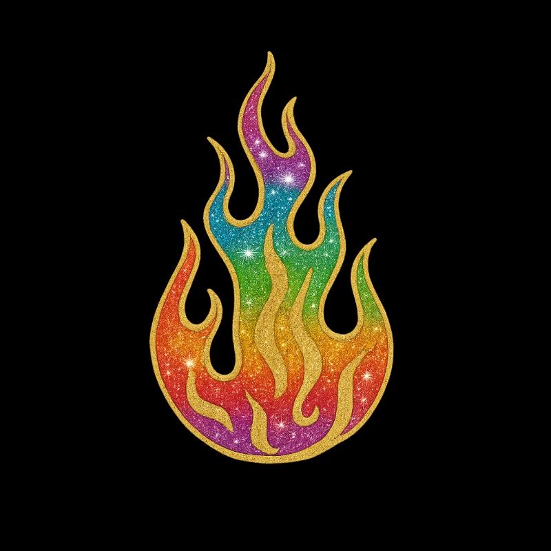Fire | Rainbow Flame Glitter Splendor