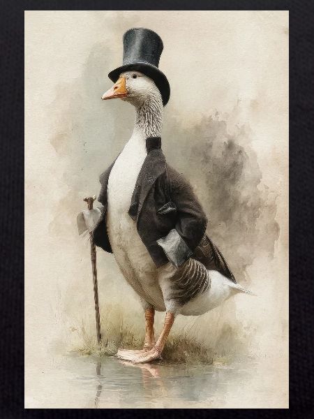 Gentleman Gans mit Zylinder