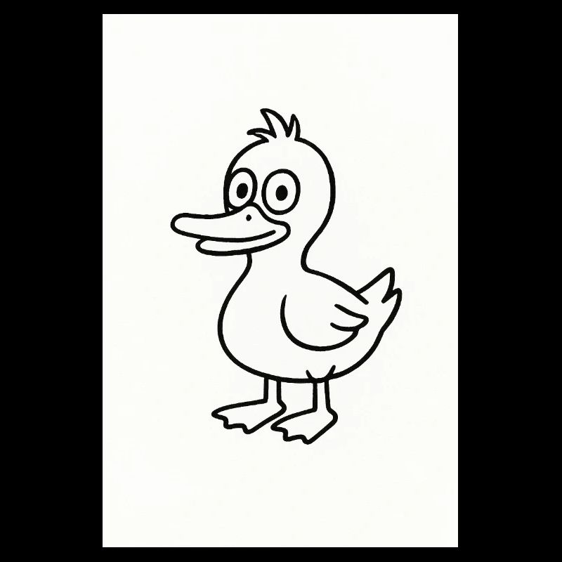 Whimsical Duck Line Sketch