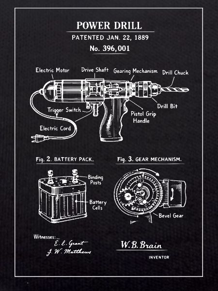 Power Drill Blueprint Sketch