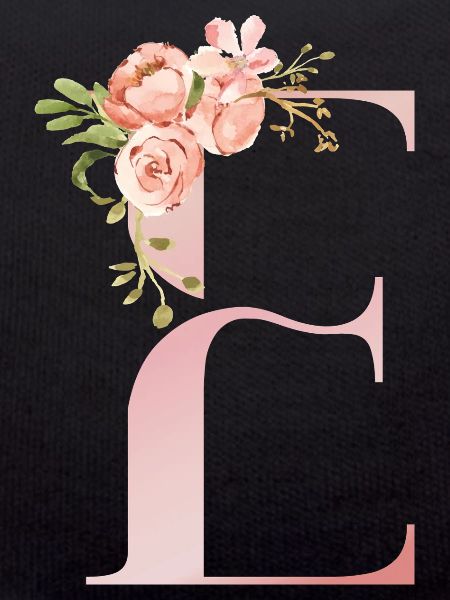 Pastel Floral Monogram E