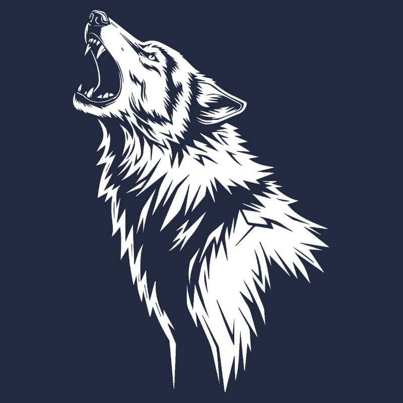 Heulender Wolf in Silhouette