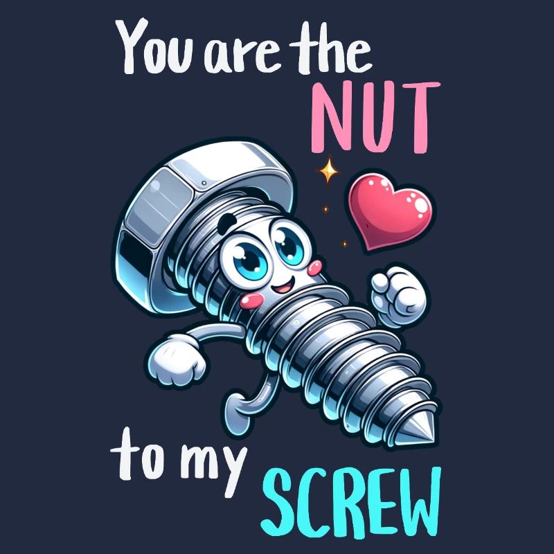 Funny Screwing Nut Pair Design