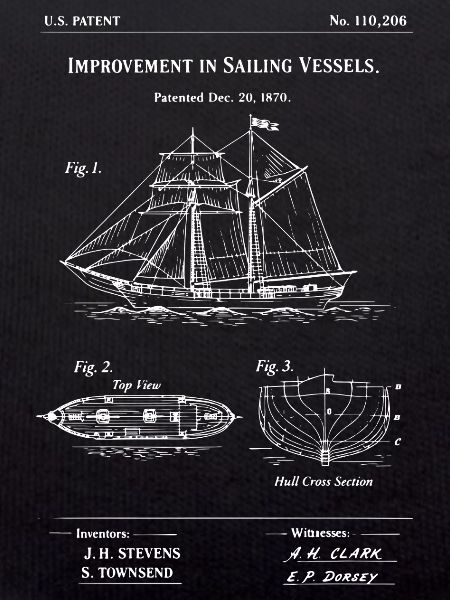 Patent Sailing Vessel Blueprint