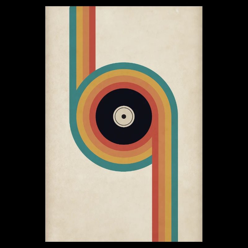 Affiche vinyle rétro Design musical du milieu du siècle