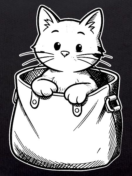 Kitten in a pouch illustration