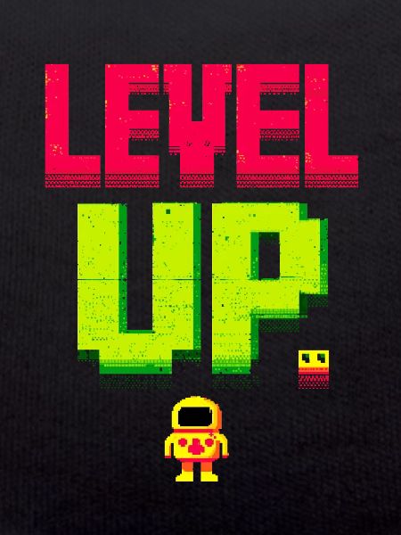 Level Up Pixel Hero Retro