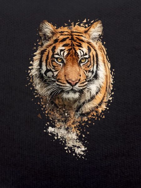 Fragment d’aquarelle de tigre