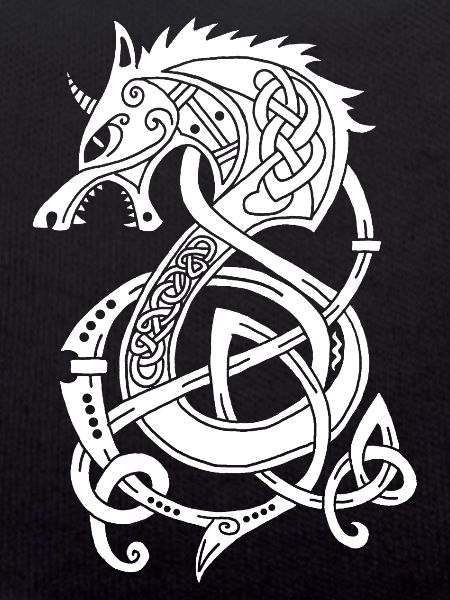 Dragon-loup viking (blanc)