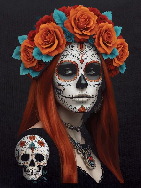 Blumen Zucker Schädel Porträt