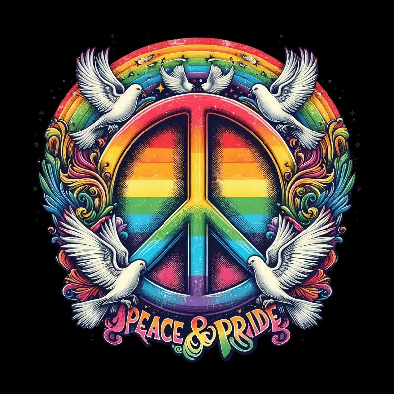 LGBT Pride Month Peace and Pride Design