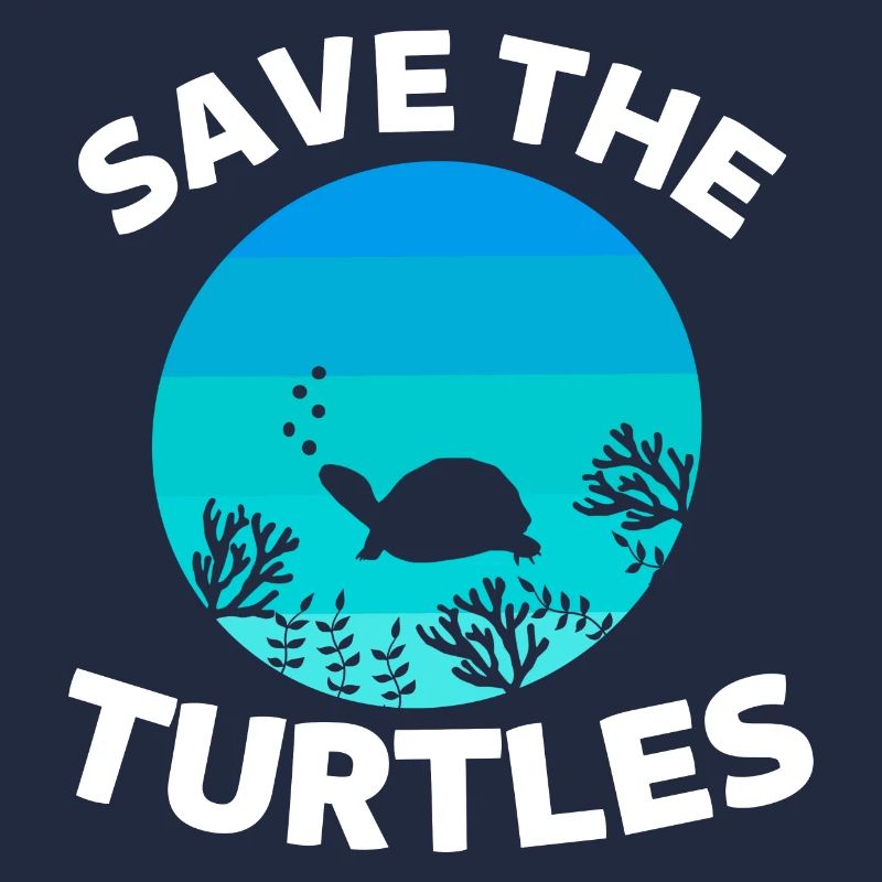 Retro Sea Creatures Animal Save the Turtles
