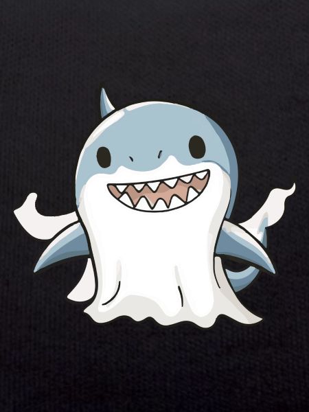 Shark Halloween Comic Ghost