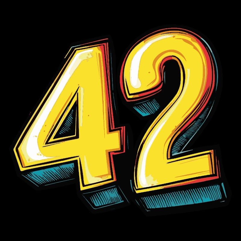 42 Zahl Bunt