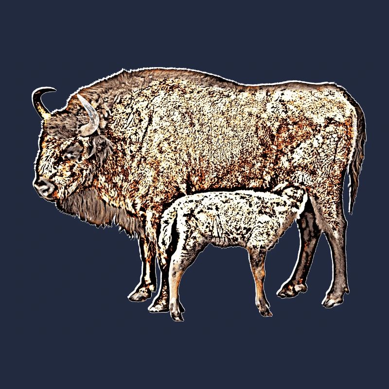Bison avec veau